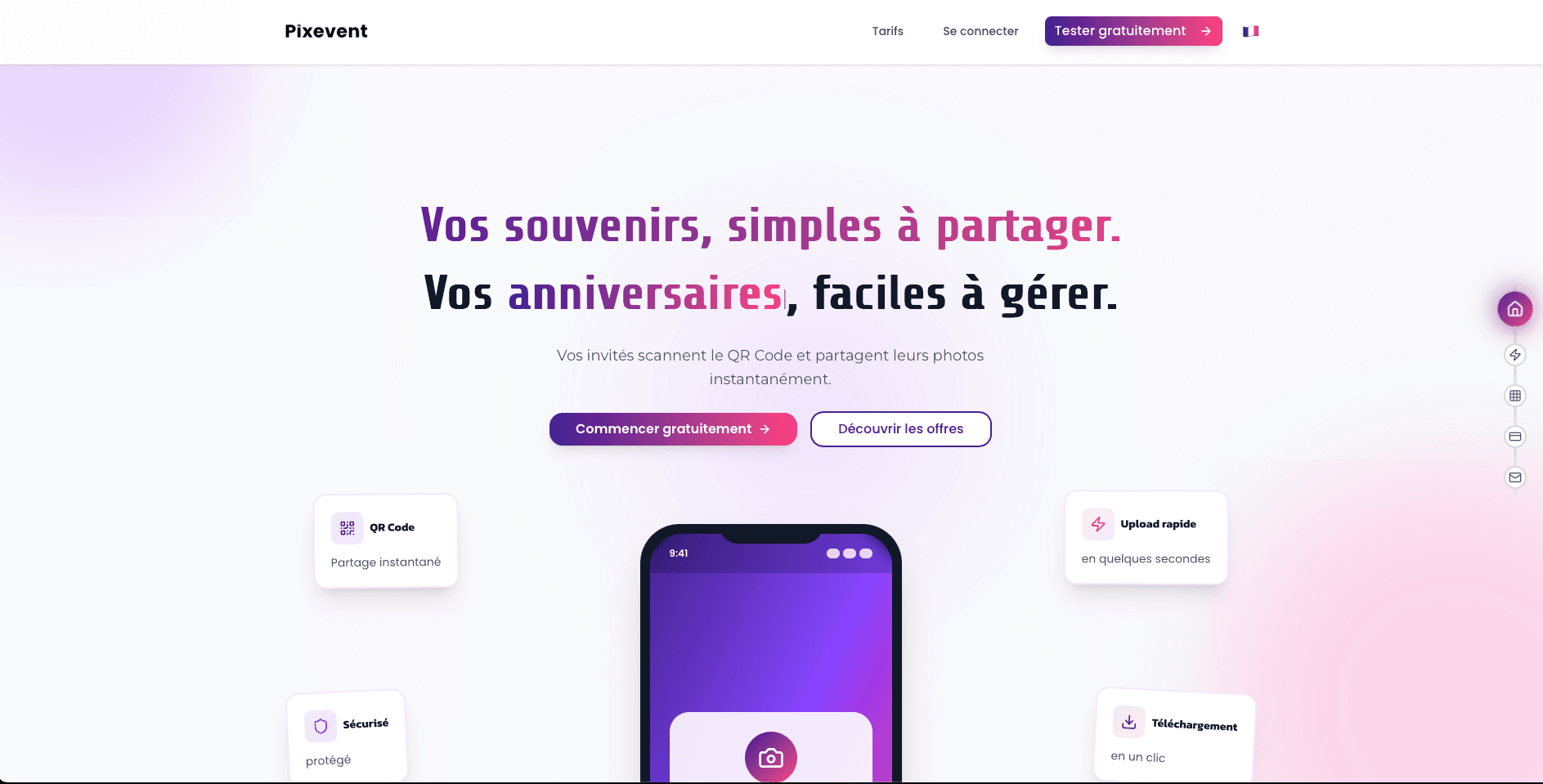 PixEvent. Développement d'un SaaS de partage photo événementiel en temps réel